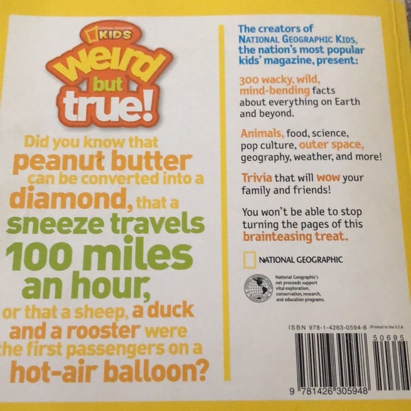 - Kids National Geographic Weird But True!Outrageous Fact Book - Picture 2 of 10